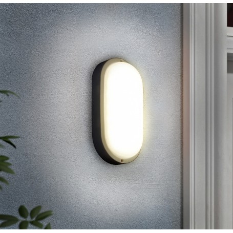 Plafoniera applique lampada led da esterno a muro con pannello solare