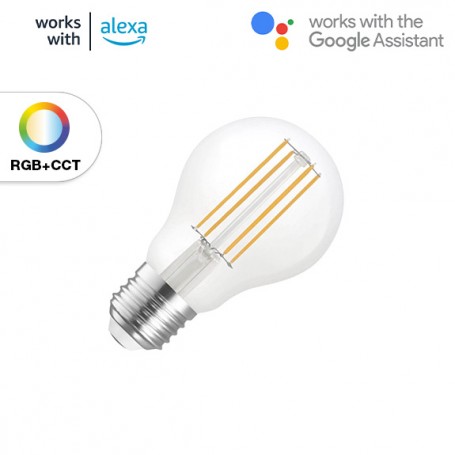 Lampada LED E27 a filamento 5W smart CCT WiFi - Amazon Alexa e Google Home