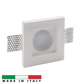 Portafaretto GU10 e MR16 in Gesso Pitturabile Quadrato