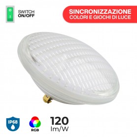 Lampada LED PAR56 35W, 12VAC, RGB Switch-Control