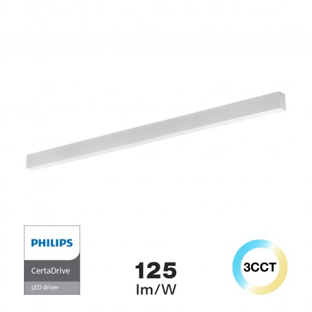 Lampada Lineare LED a Soffitto 55W 150cm, Bianca, PHILIPS driver CCT