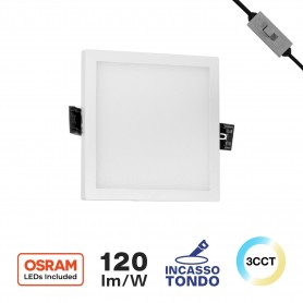 Faretto Da Incasso Quadrato Led 45w 18.8x18.8 cm Orientabile