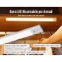 Barra LED 1W Ricaricabile per Armadi, 25cm, CCT Bianco Variabile